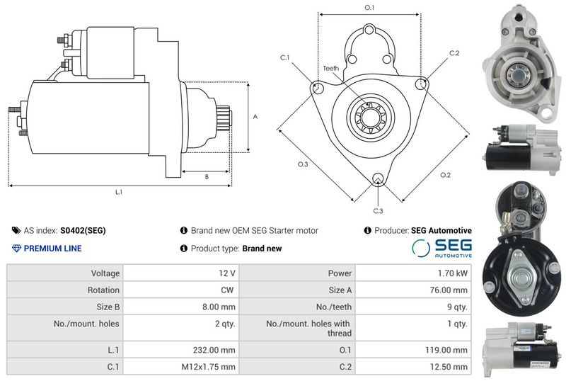 AS-PL S0402(SEG) Starteris