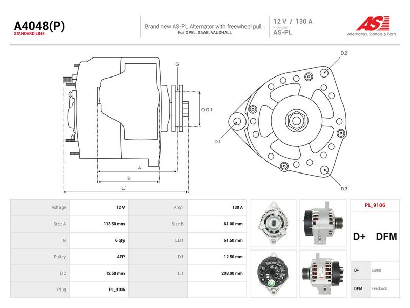 Generaator, AS-PL A4048(P)
