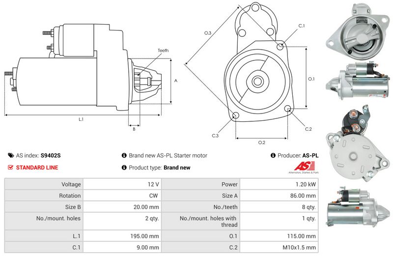 AS-PL S9402S Starter