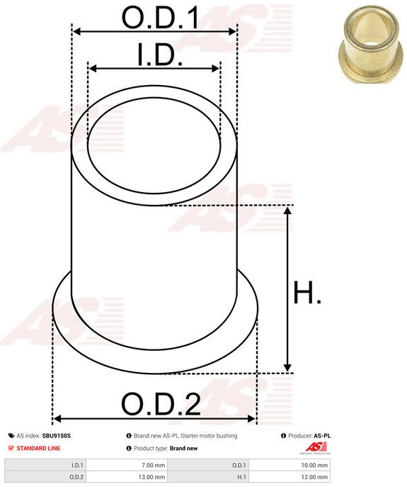 Puks, starterivõll, AS-PL SBU9150S