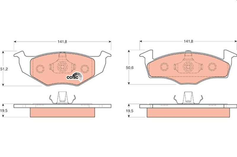 set placute frana,frana disc GDB1218 TRW