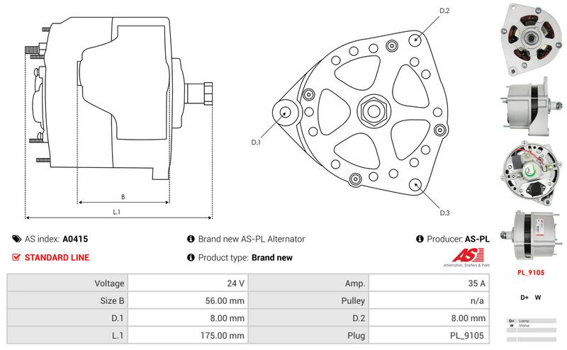 AS-PL A0415 Alternator