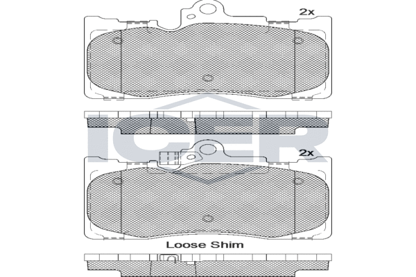 Комплект гальмівних накладок, дискове гальмо, Icer 182059