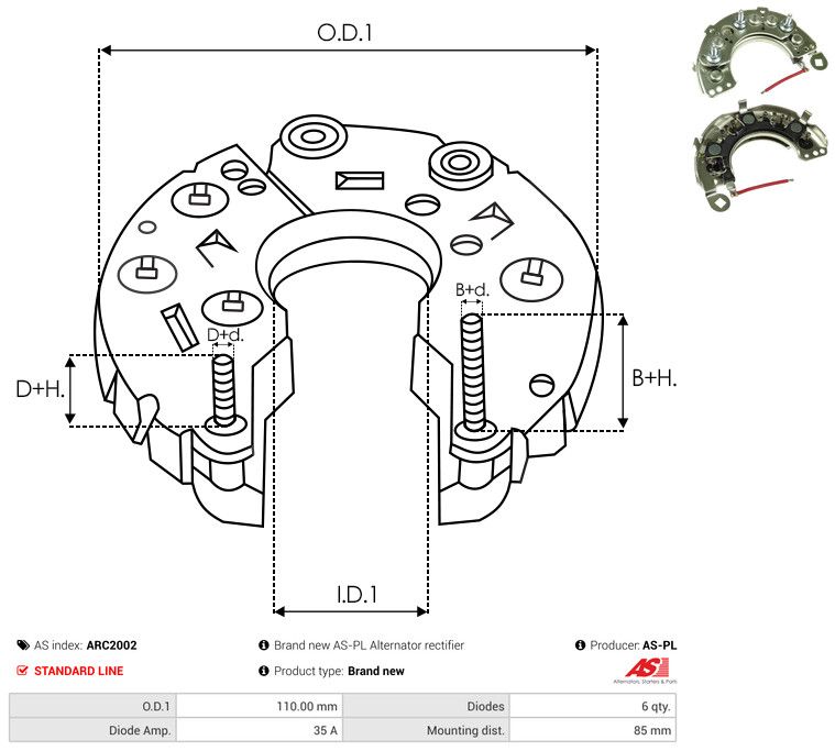 AS-PL ARC2002 Rectifier, alternator