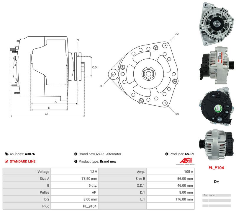Generaator, AS-PL A3076
