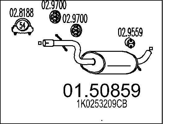Проміжний глушник, Mts 01.50859