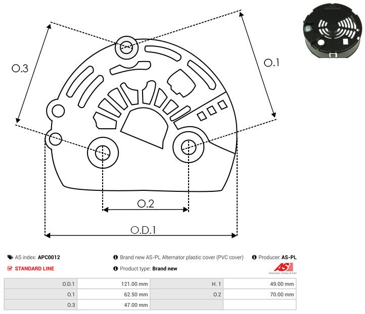 Kaitsekate, generaator, AS-PL APC0012