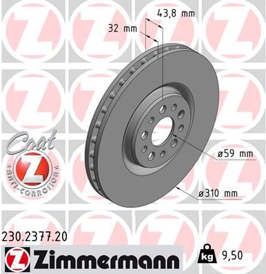 Гальмівний диск, Zimmermann 230237720