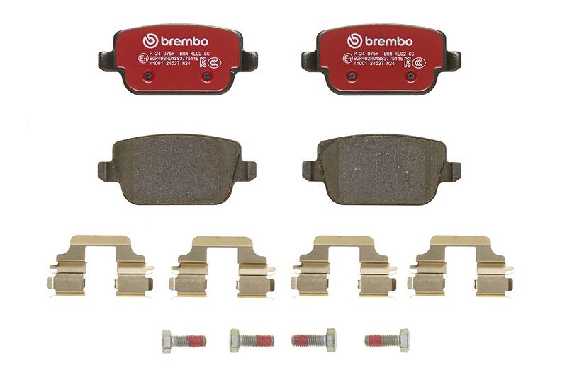Piduriklotsi komplekt, ketaspidur, BREMBO P 24 075X