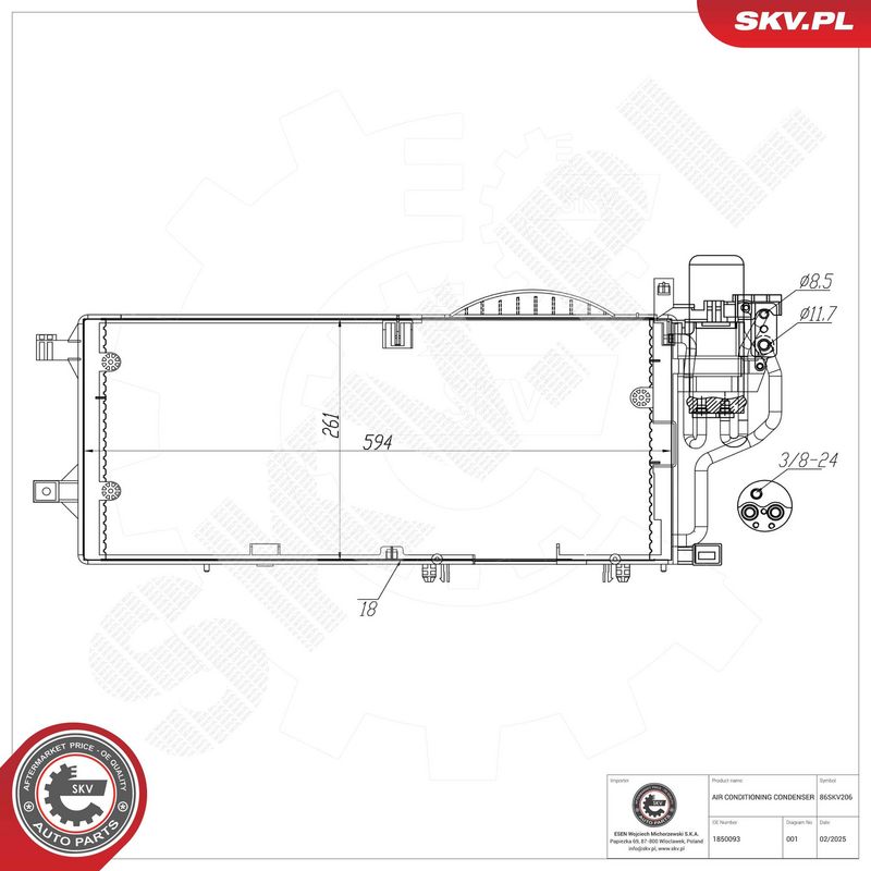 Kondensaator, kliimaseade, ESEN SKV 86SKV206