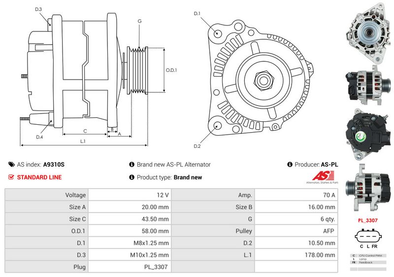 AS-PL A9310S Alternator