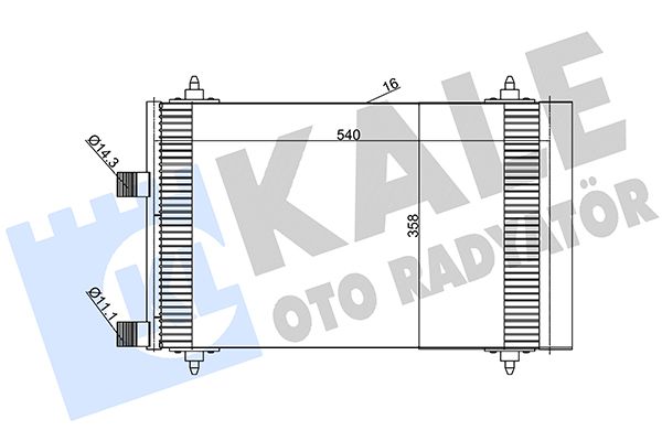 Конденсатор, система кондиціонування повітря, Kale Oto Radyatör 385600