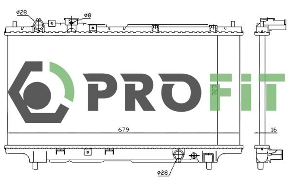 Радіатор, система охолодження двигуна, Profit 1740-0223