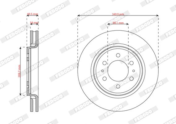 FERODO DDF2363C-1 Brake Disc
