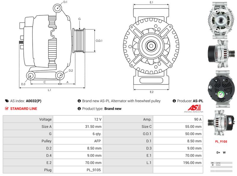 AS-PL A0032(P) Alternator