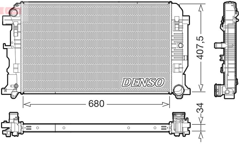 Радіатор, система охолодження двигуна, Denso DRM32053