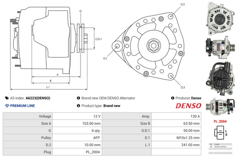 AS-PL A6223(DENSO) Alternator