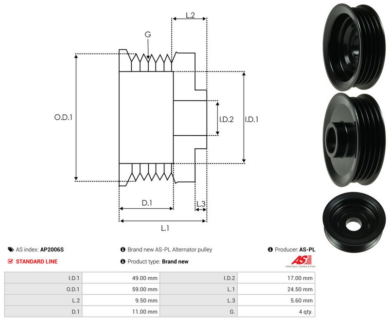 Rihmaratas, generaator, AS-PL AP2006S