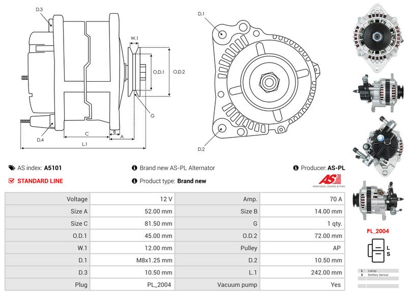 AS-PL A5101 Alternator