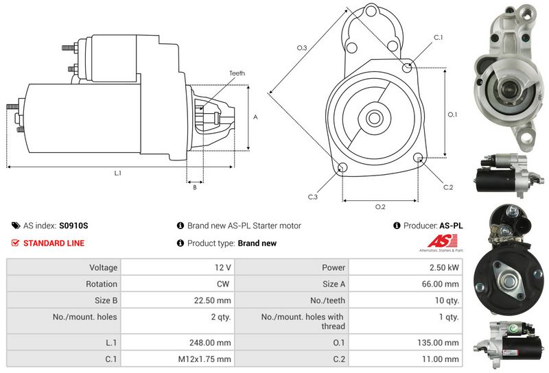 AS-PL S0910S Starteris