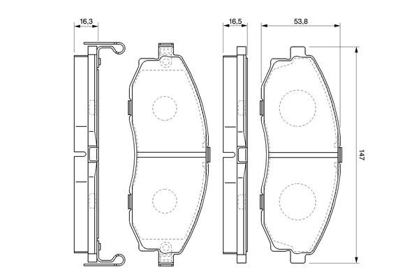 Комплект гальмівних накладок, дискове гальмо, Bosch 0986424670