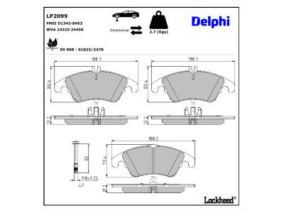 Set placute frana,frana disc LP2099 DELPHI