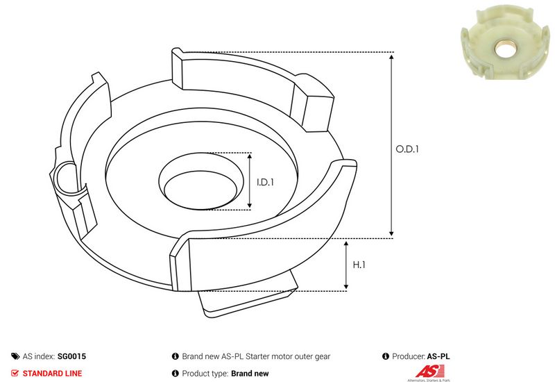 Remondikomplekt, Starter, AS-PL SG0015