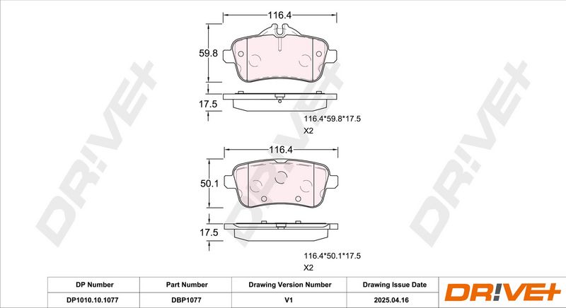 Set placute frana,frana disc DP1010.10.1077 Dr!ve+