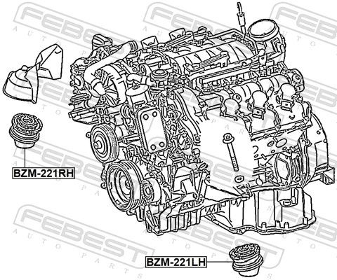 FEBEST BZM-221LH Mounting, engine