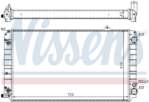 NISSENS Радіатор AUDI A8 AUT. 94-720x438x43