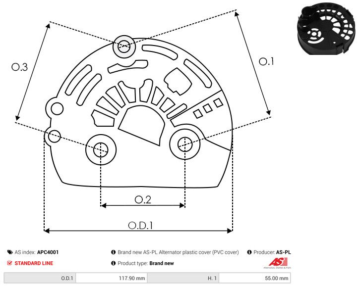 Kaitsekate, generaator, AS-PL APC4001
