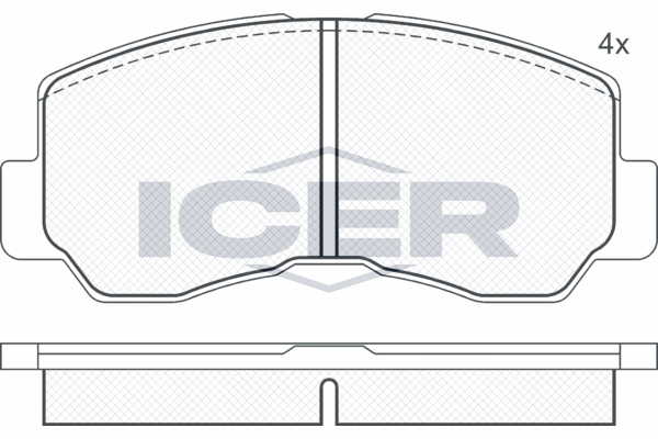 Комплект гальмівних накладок, дискове гальмо, Icer 140623