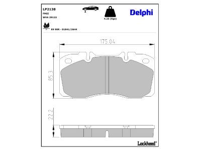 DELPHI LP2138 Brake Pad Set, disc brake