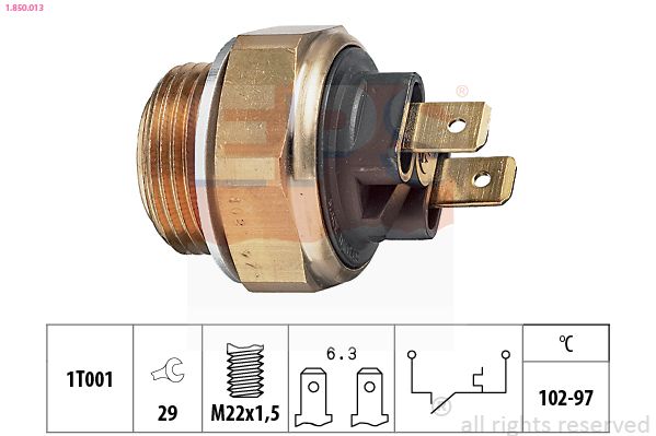 Термовимикач, вентилятор радіатора, Eps 1850013