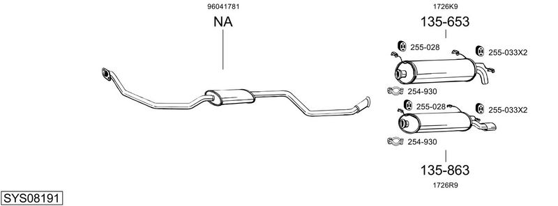 ABGASANLAGE BOSAL SYS08191