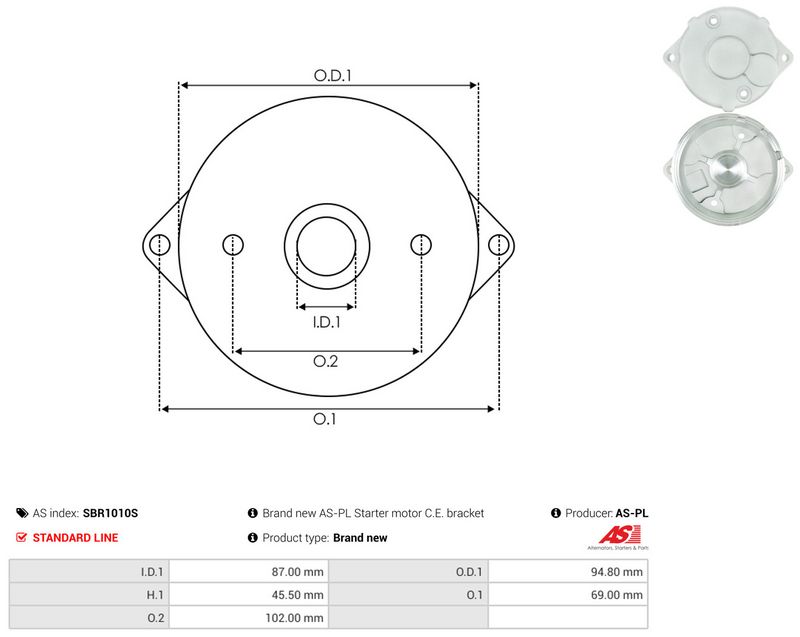 AS-PL SBR1010S Starter Lid, carburettor