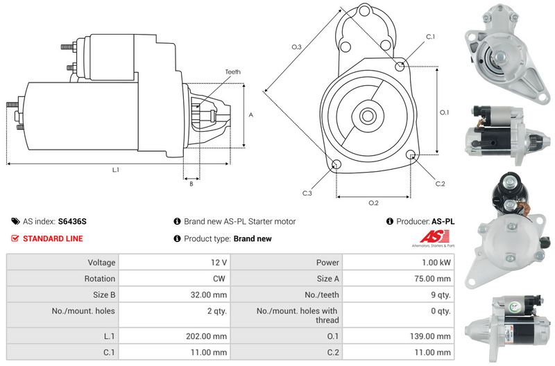 AS-PL S6436S Starteris