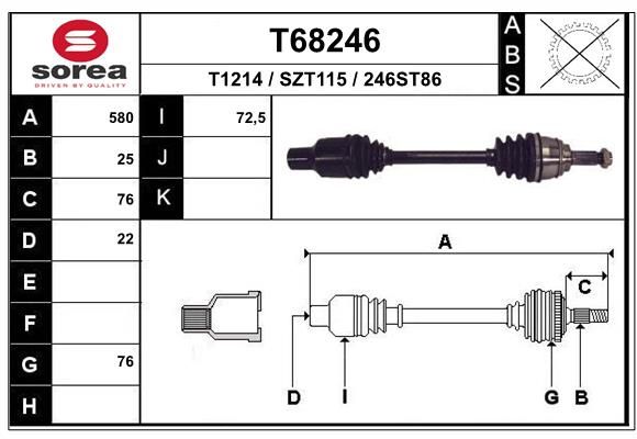 EAI hajtótengely T68246