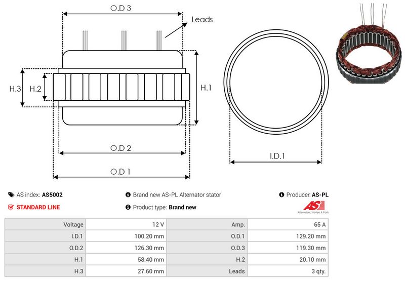 AS-PL AS5002 Stator, alternator