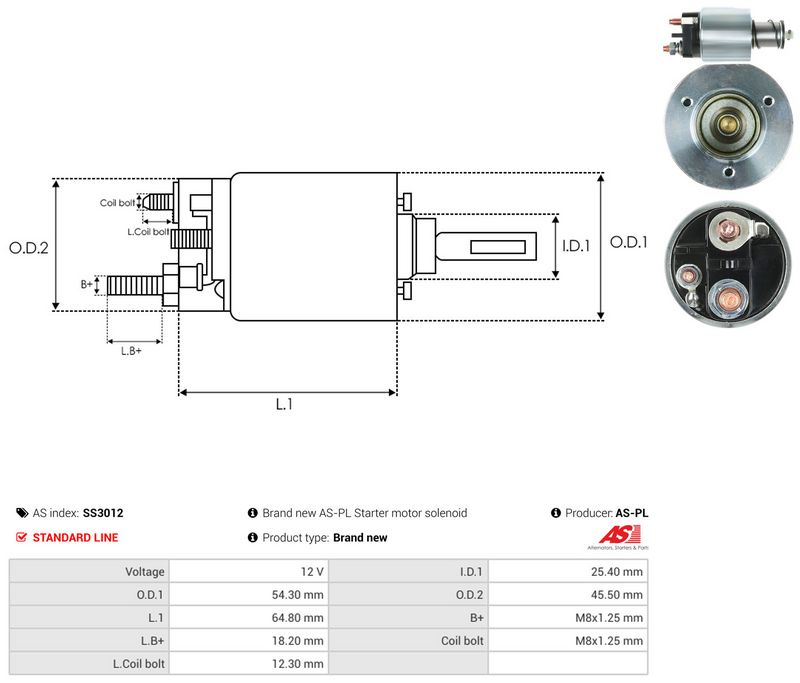 Magnetlülitus, starter, AS-PL SS3012
