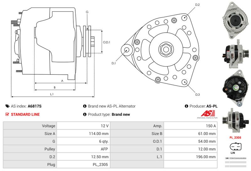 AS-PL A6817S Alternator