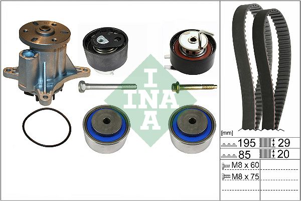 Schaeffler INA Vízpumpa + fogasszíj készlet 530 0764 30