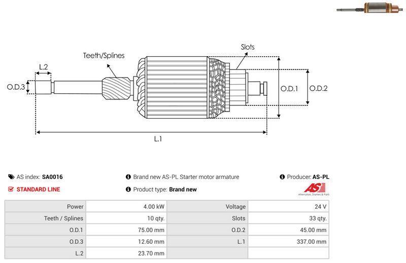 Ankur, starter, AS-PL SA0016