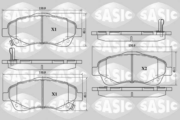 Kit de plaquettes de frein, frein à disque SASIC 6216017
