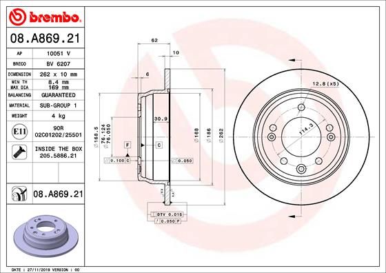 Диск тормозной (задний) BREMBO