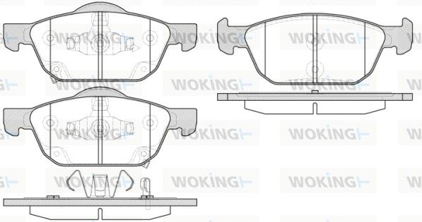 Комплект гальмівних накладок, дискове гальмо, Woking P14523.02