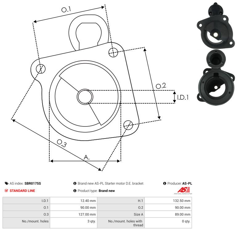 AS-PL SBR0175S Starter Lid, carburettor