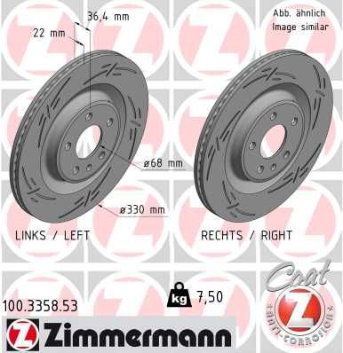 Гальмівний диск, Zimmermann 100.3358.53