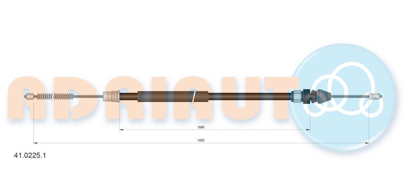 Тросовий привод, стоянкове гальмо, RENAULT MASTER II,OPEL MOVANO 1420/1045, Adriauto 41.0225.1