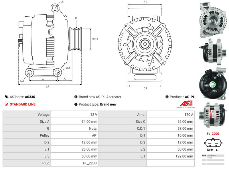 AS-PL A6336 Alternator